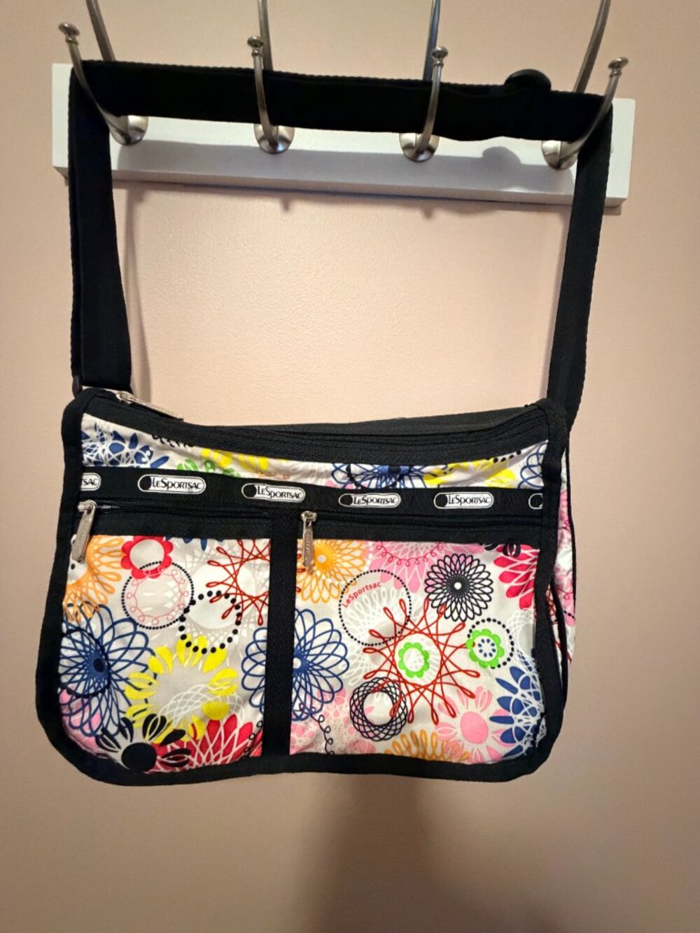 LeSportsac Classic Crossbody Messenger Bag Colorful Floral Print